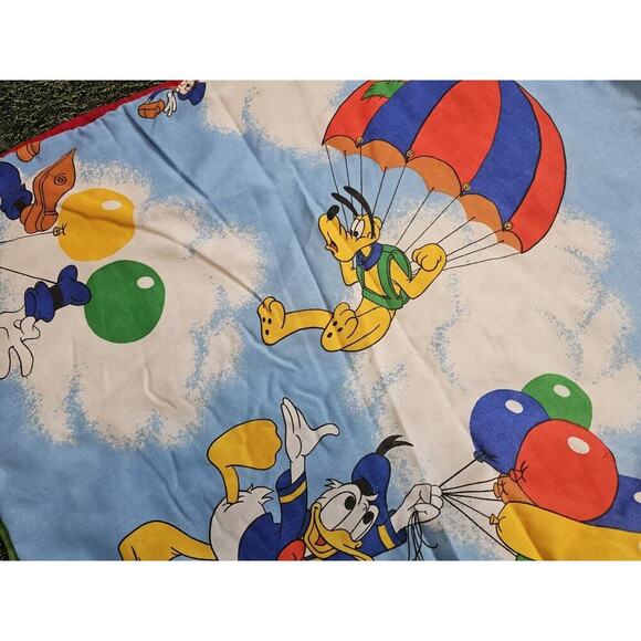 Vintage Handmade Scrappy Crazy Quilt Disney Mickey Mouse Characters 56" X 45" - Picture 4 of 7